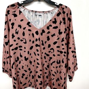 ADREAMLY Leopard Blouse Size XL